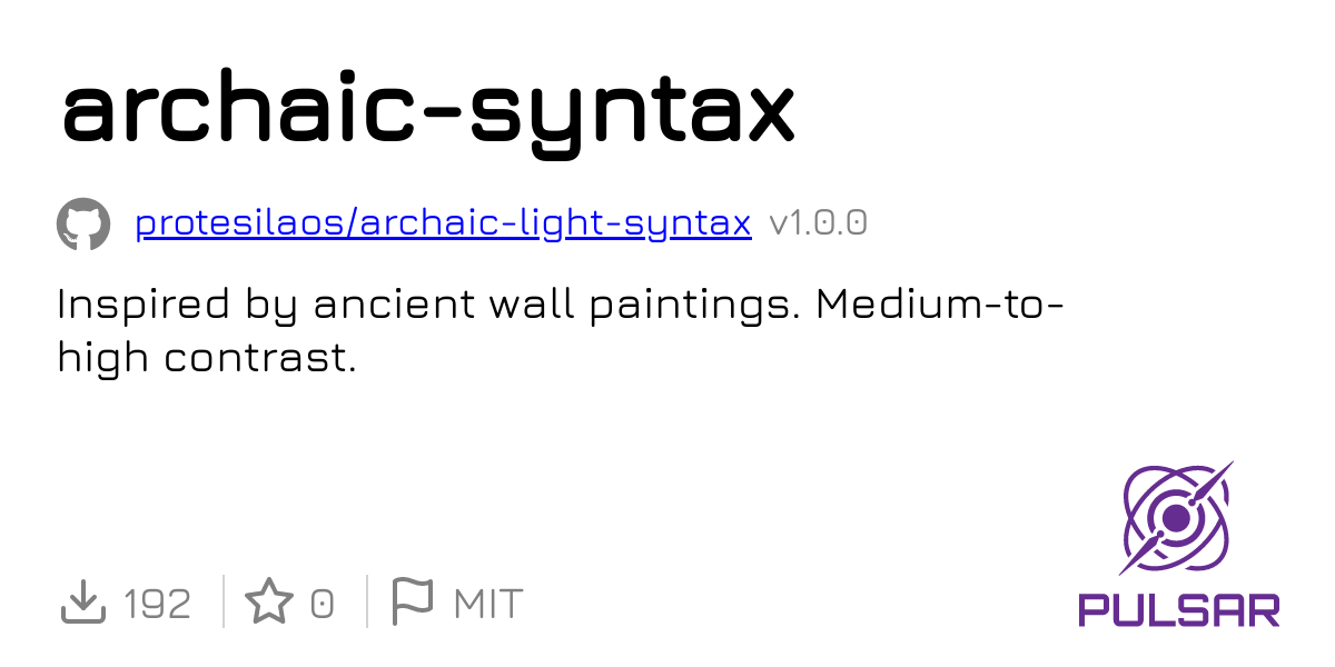 archaic-syntax