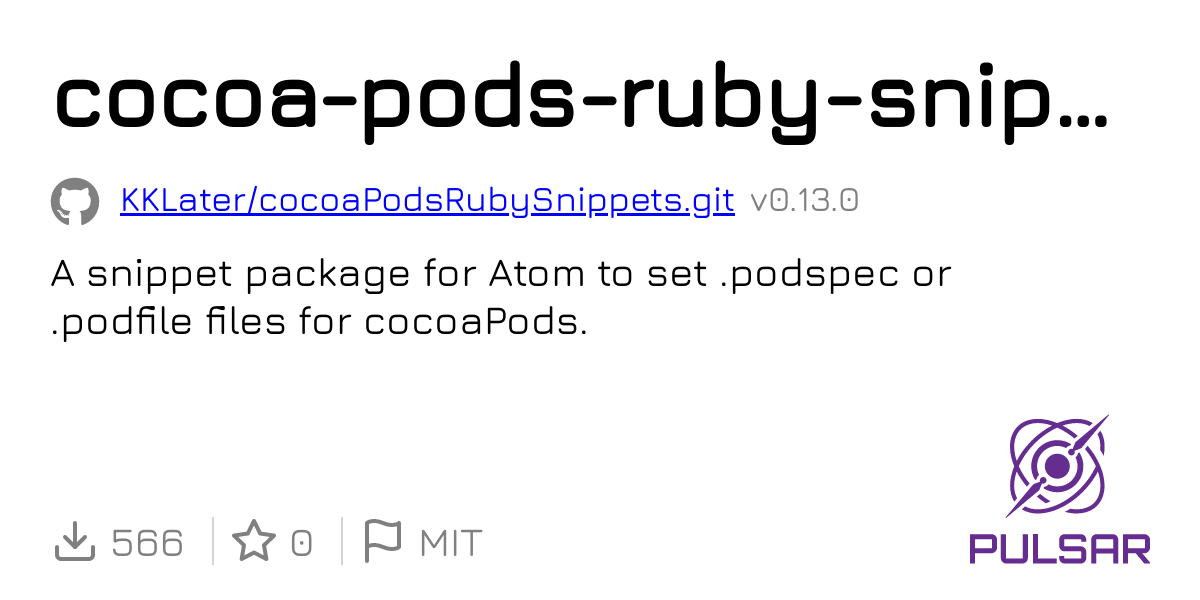 Cocoa pods ruby snippets