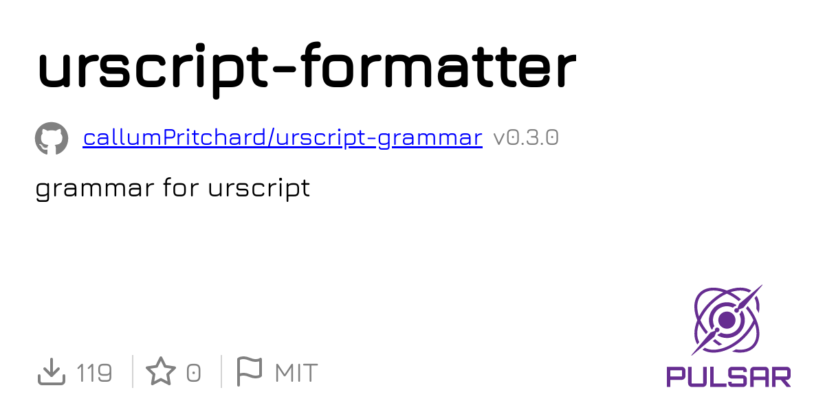 Urscript formatter